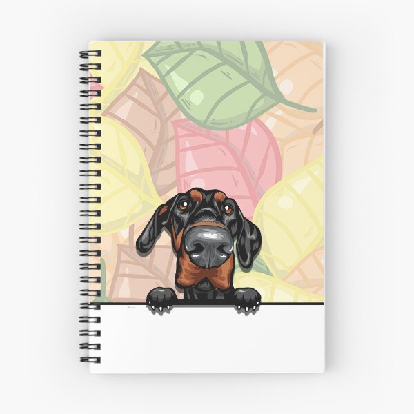 Item preview, Dobermann peeking dog designed and sold by TheresPawprints.