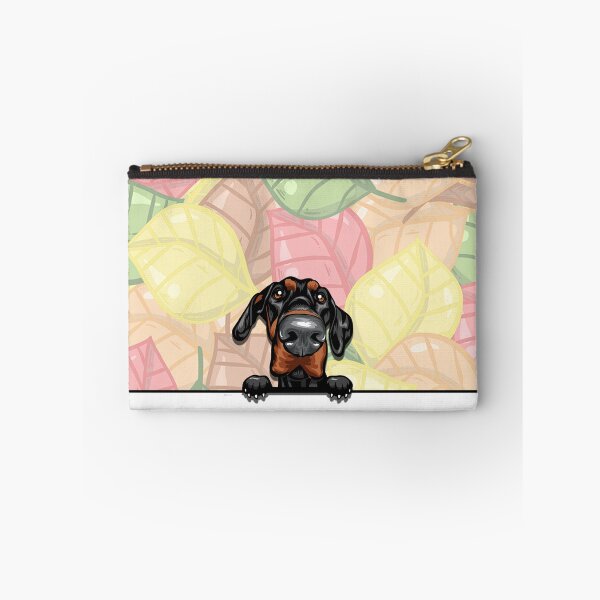 Item preview, Dobermann peeking dog designed and sold by TheresPawprints.