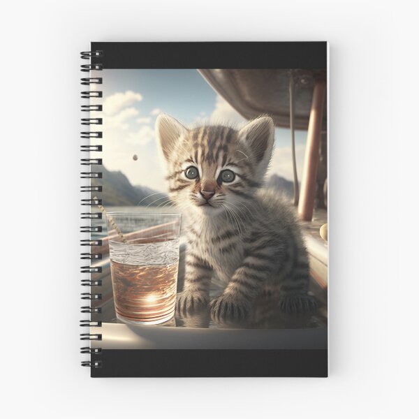 Item preview, Gato bebé en un barco bebiendo cócteles designed and sold by Most-Mysterious.