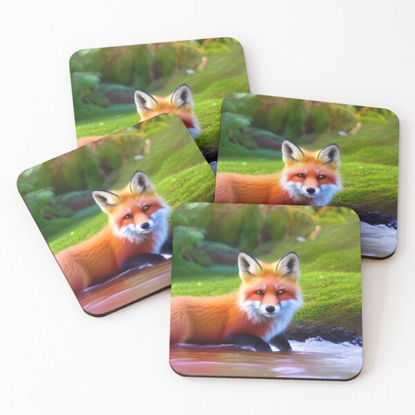 Item preview, Adorable Red Fox in Stream designed and sold by Jill Nightingale.