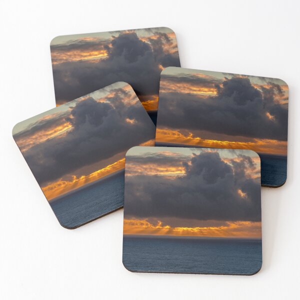 Item preview, Amazing cloudy sky with sun rays over the Atlantic Ocean at sunset designed and sold by AlbertMi.