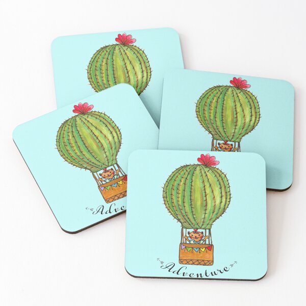 Item preview, Watercolor Painting Ms Neko in cactus hot baloon designed and sold by Lee Yeng.