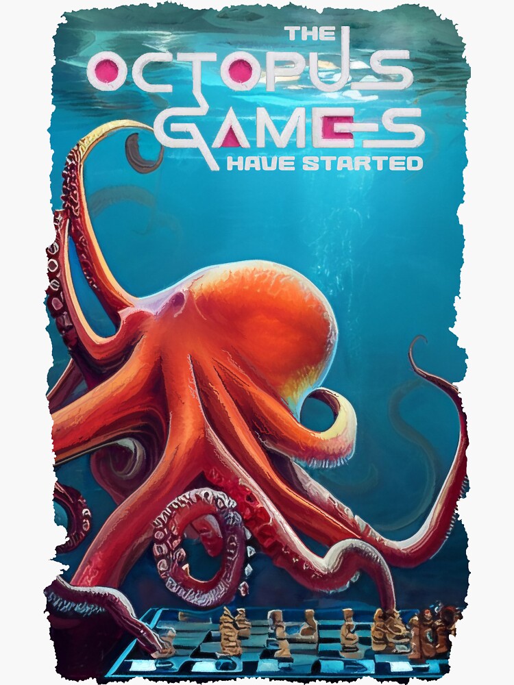 "The Octopus Games have started" Sticker for Sale by SolidEarthArt