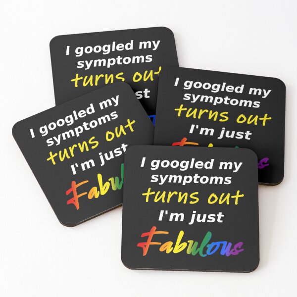 Item preview, I googled my symptoms turns out I'm fabulous (dark background) designed and sold by Jeeb-Arts.