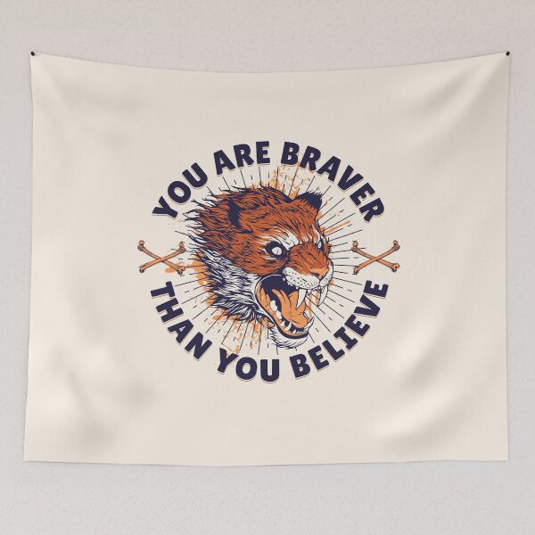 Item preview, You Are Braver Than You Believe Wild Cat designed and sold by brytfanna.