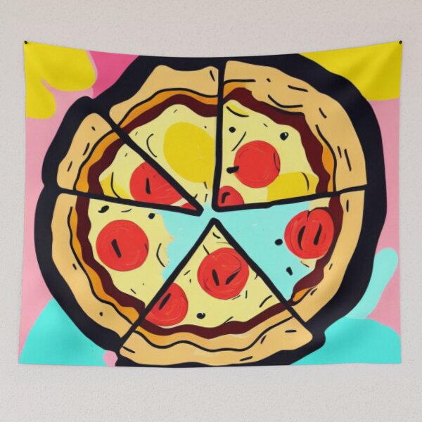 Item preview, Brightly Colored Pizza - Cartoon Style - The Perfect Pizza designed and sold by WBP Mart.