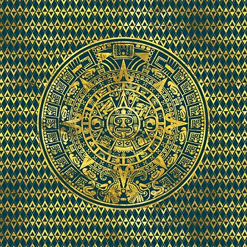 Artwork thumbnail, Gold Aztec Inca Mayan Calendar by k9printart