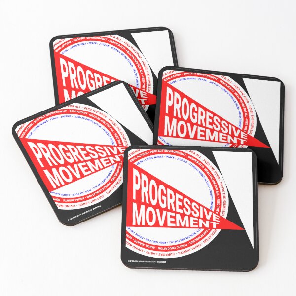 Item preview, PMD00255 Progressive Movement Designs Abstract Movement on black with progressive goals designed and sold by ProgressiveLeft.
