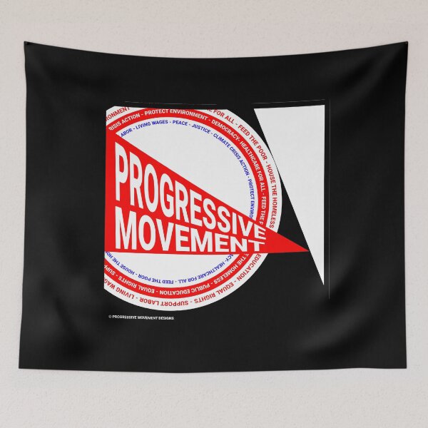 Artikelvorschau, PMD00255 Progressive Movement Designs Abstrakte Bewegung auf Schwarz mit progressiven Zielen entworfen und verkauft von ProgressiveLeft.