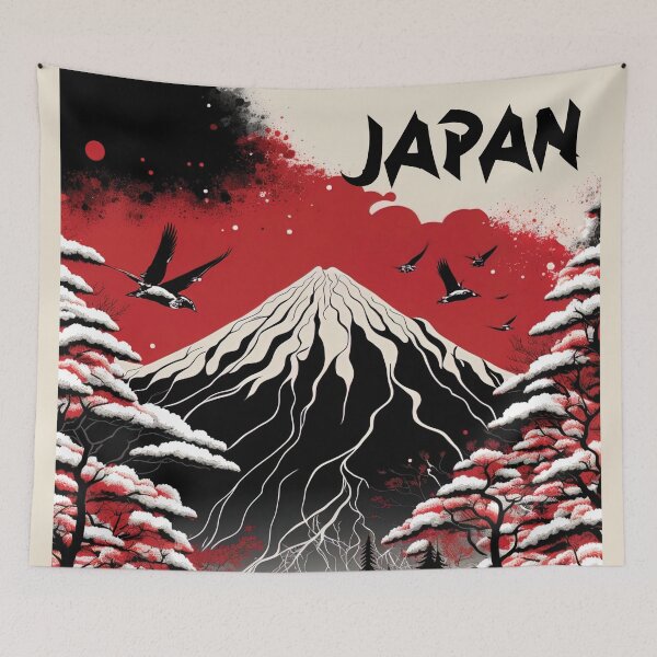 Item preview, Japanese mountainous landscape designed and sold by AreteSticker.