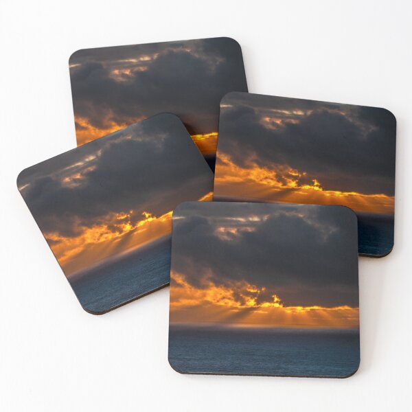 Item preview, Amazing cloudy sky with sun rays over the Atlantic Ocean at sunset designed and sold by AlbertMi.