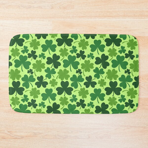 Item preview, St. Patrick's Day Bright Green Clover Print Pattern designed and sold by PinHookPrincess.