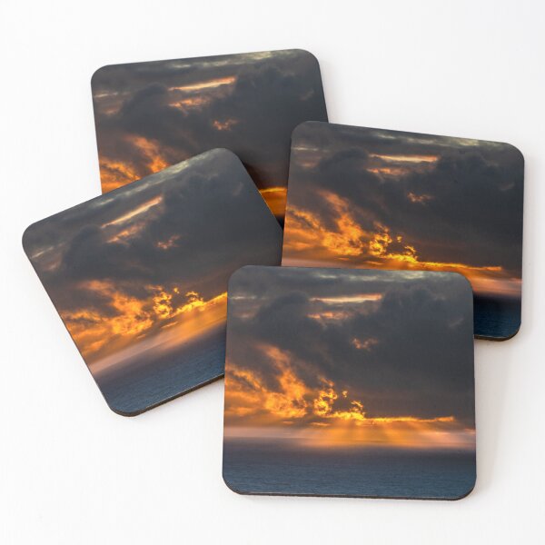 Item preview, Amazing cloudy sky with sun rays over the Atlantic Ocean at sunset designed and sold by AlbertMi.