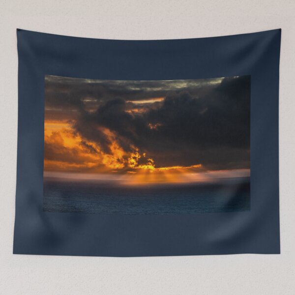 Item preview, Amazing cloudy sky with sun rays over the Atlantic Ocean at sunset designed and sold by AlbertMi.