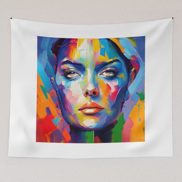 Item preview, Fantasy Colorful Painting of a Face Girl designed and sold by Melcu.