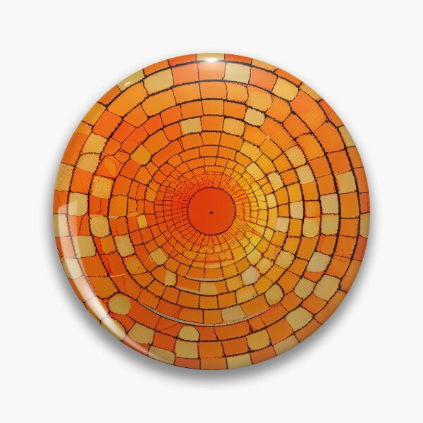 Artikelvorschau, Mosiac Circular Rough Orange Line Pattern Digital Painting entworfen und verkauft von CodeAndColors.
