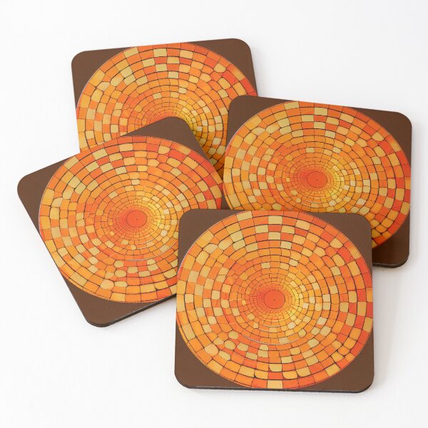Artikelvorschau, Mosiac Circular Rough Orange Line Pattern Digital Painting entworfen und verkauft von CodeAndColors.