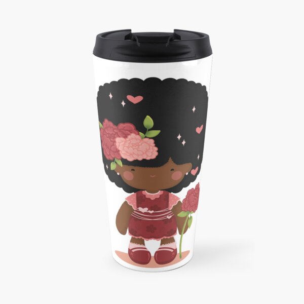 FANCY FLORAL PINK RED VALENTINE LOVE GIRL Travel Coffee Mug