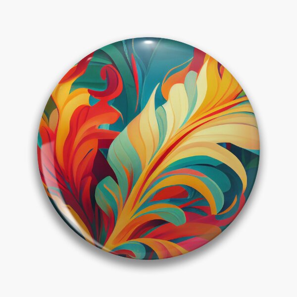 Artikelvorschau, Flat Swirling Impressionist Saturated Tropical Pattern Digital Painting entworfen und verkauft von CodeAndColors.