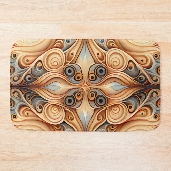Item preview, Pale Symmetrical Swirling Crafty Pattern Digital Painting designed and sold by CodeAndColors.