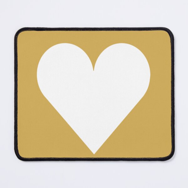 Item preview, Single WHITE LOVE HEART on a GOLD Background designed and sold by RachelMacht.