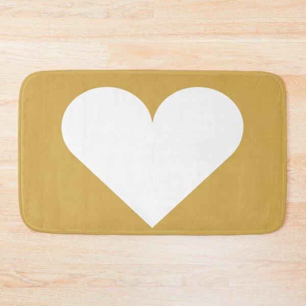 Item preview, Single WHITE LOVE HEART on a GOLD Background designed and sold by RachelMacht.