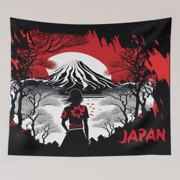 Item preview, Japanese mountainous landscape designed and sold by AreteSticker.