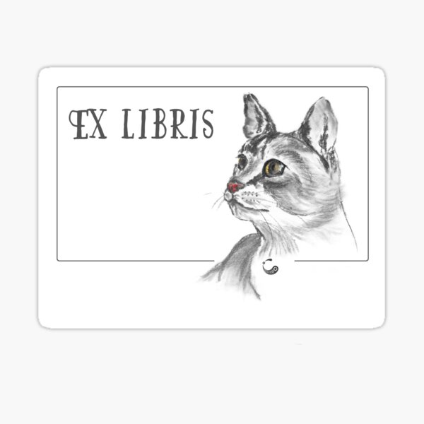 Katze (ExLibris) - Charcoal Animals Sticker