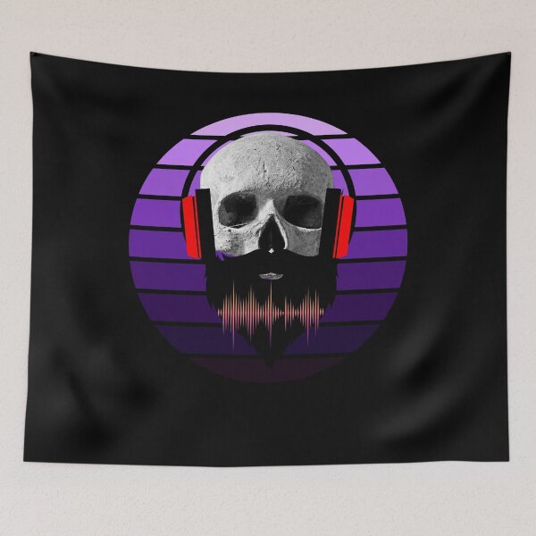 Item preview, viking vintage skull retro grooving beard designed and sold by Swagmode.
