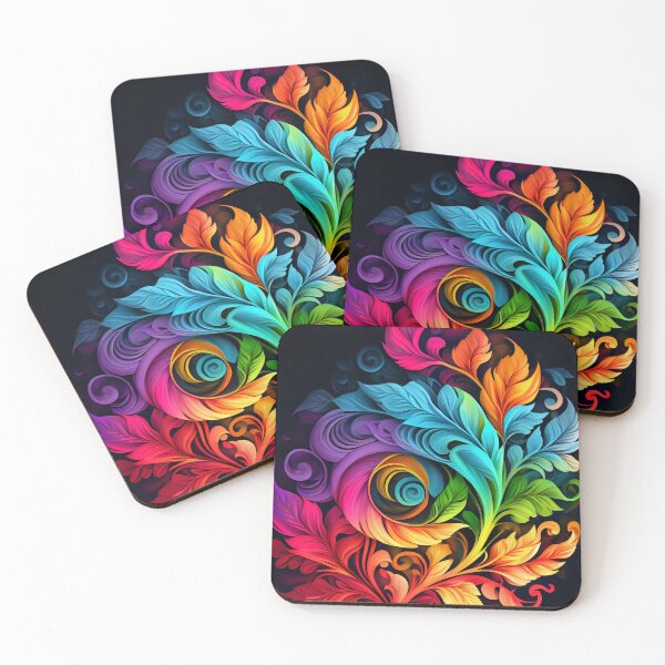 Aperçu de l'œuvre Rainbow Impressionist Swirling Floral Pattern Digital Painting créée et vendue par CodeAndColors.