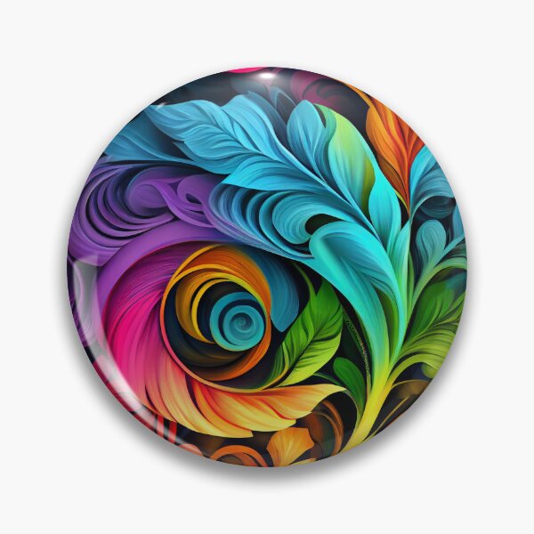 Item preview, Rainbow Impressionist Swirling Floral Pattern Digital Painting designed and sold by CodeAndColors.