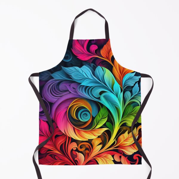 Aperçu de l'œuvre Rainbow Impressionist Swirling Floral Pattern Digital Painting créée et vendue par CodeAndColors.