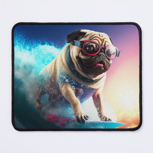 Artikelvorschau, Cute Surfer Pug 2 entworfen und verkauft von Artistic Pandas.