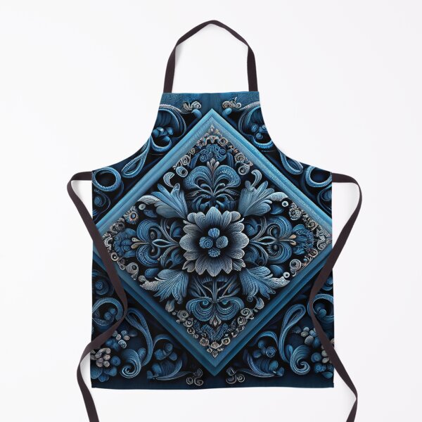 Item preview, Surreal Three Dimensional Blue Traditional Pattern Digital Painting designed and sold by CodeAndColors.