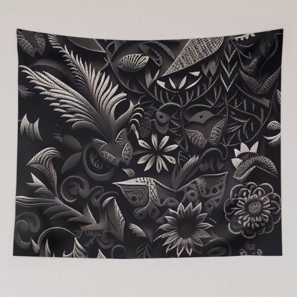 Item preview, Complex Rough Black California Chic Pattern Digital Painting designed and sold by CodeAndColors.