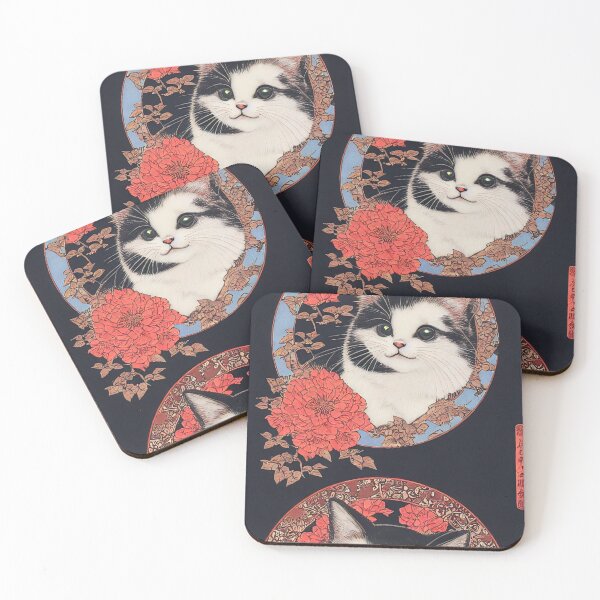 Item preview, Two cute cats in circles | Japanese Style designed and sold by Nicolas-T.