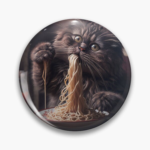 Aperçu de l'œuvre chat qui mange des spaghettis créée et vendue par helkernx.
