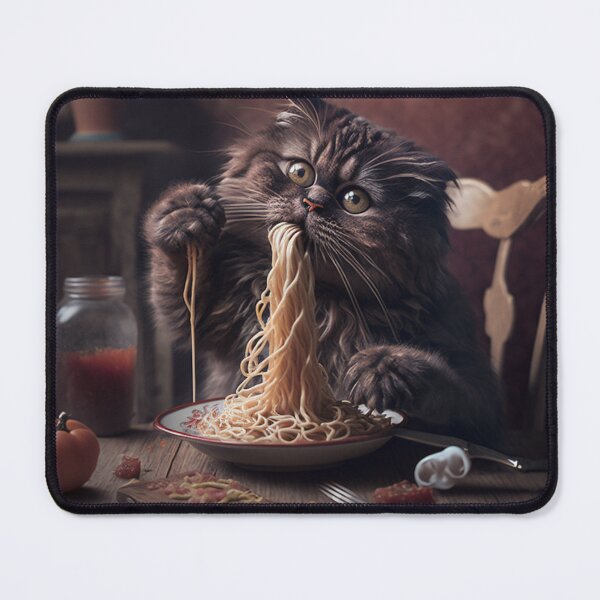 Artikelvorschau, Katze isst Spaghetti entworfen und verkauft von helkernx.