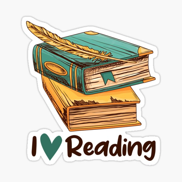 Stack of Books Sticker, Book Stickers, Reading, Teacher, Librarian Stickers  