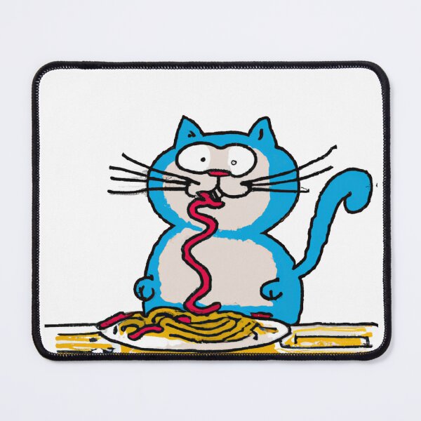 Item preview, funny cat eating noodles designed and sold by T-shirtJohny.