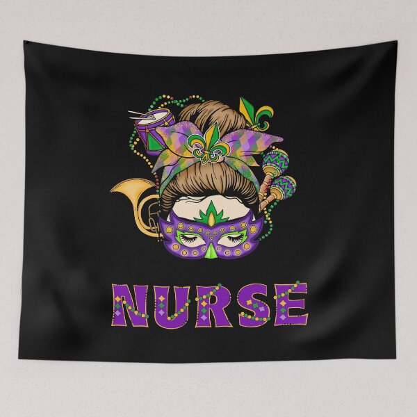 Item preview, Mardi Gras Nurse designed and sold by RockBeeDesigns.
