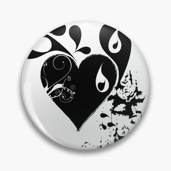 Aperçu de l'œuvre coeur d'amour blanc noir abstrait créée et vendue par RitaVan.