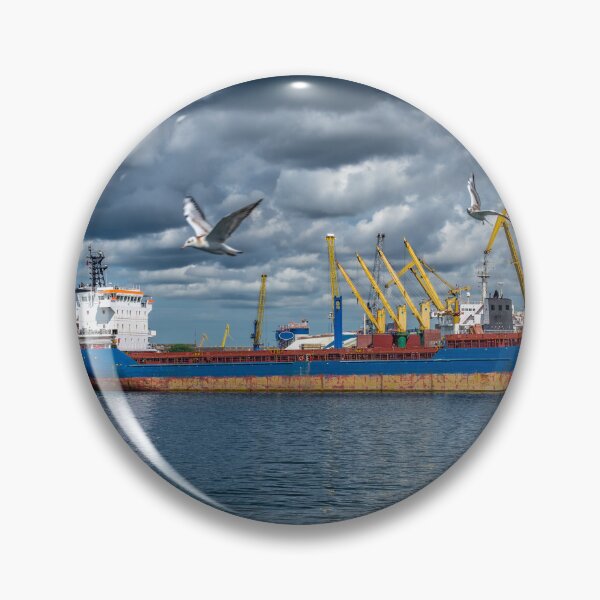 Item preview, A large colorful ship sails in the port of Klaipėda, Lithuania designed and sold by AlbertMi.