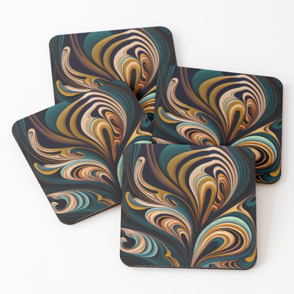 Item preview, Crafty Dynamic Fluid Art Deco Pattern Digital Painting designed and sold by CodeAndColors.