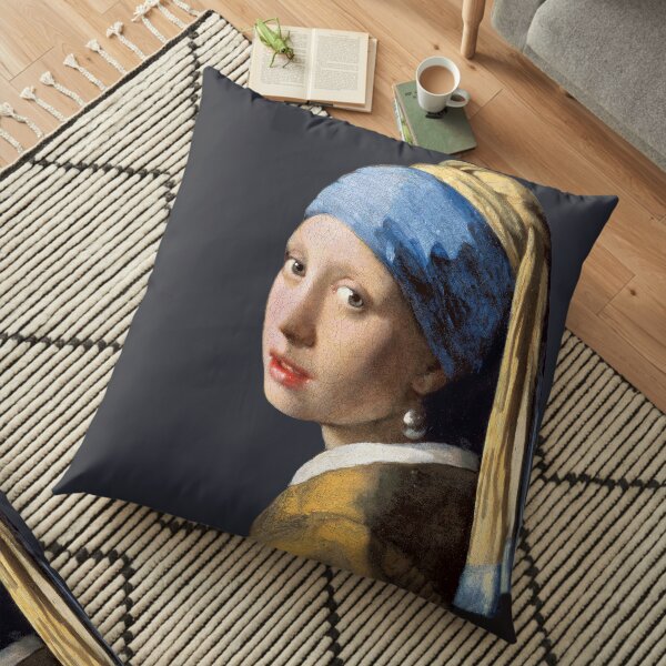 Vermeer's Girl with a Pearl Earring Floor Pillow