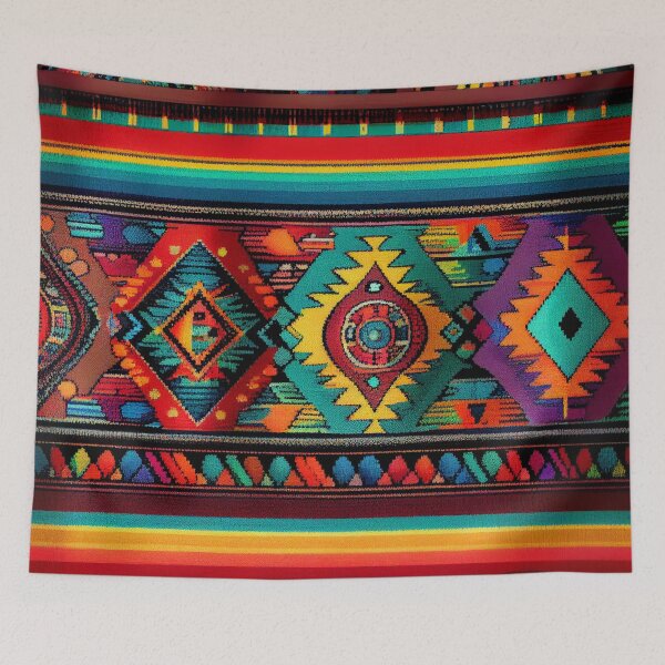 Item preview, Rainbow Southwestern Pattern Digital Painting designed and sold by CodeAndColors.