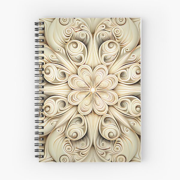 Item preview, Pale Symmetrical Swirling Crafty Pattern Digital Painting designed and sold by CodeAndColors.