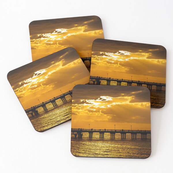 Item preview, The magnificent historic Palanga Bridge on the Baltic Sea at sunset in Lithuania designed and sold by AlbertMi.