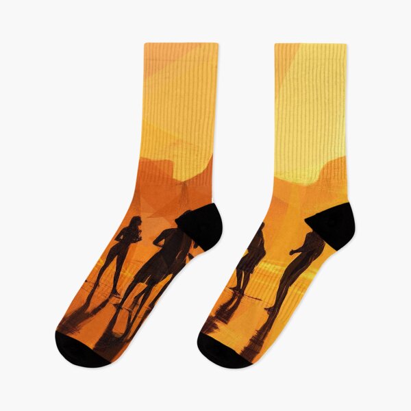 Item preview, Sunset, young people playing beach football. Image is made entirely using triangles. designed and sold by janesg.