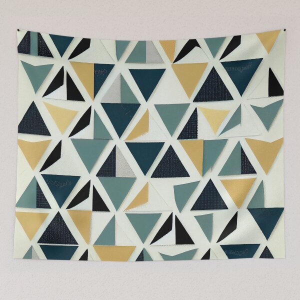 Artikelvorschau, Futuristic Elegant Muted Triangular Minimalist Pattern Digital Painting entworfen und verkauft von CodeAndColors.